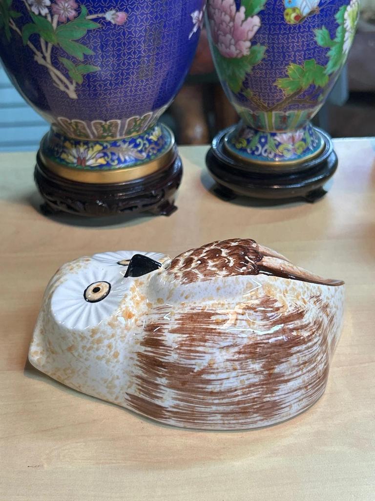 Distributeur murale de ficelle en porcelaine Chouette / Hibou