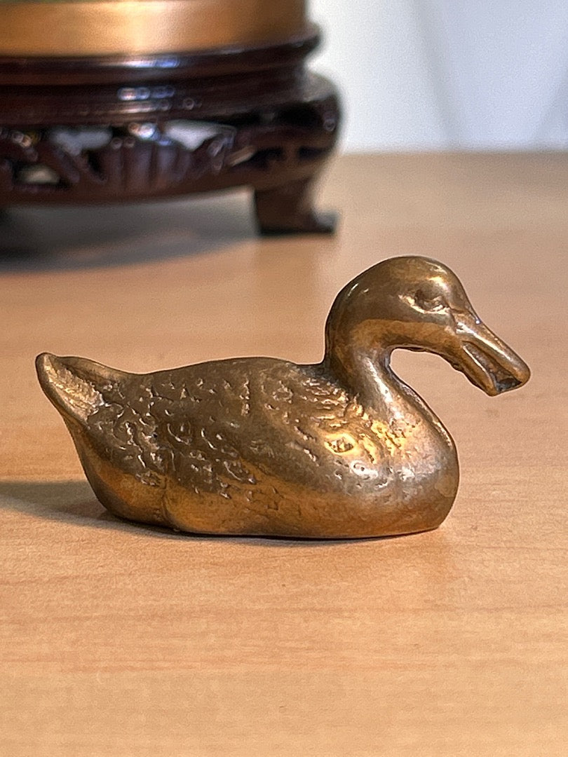 Statuette canard vintage en laiton - 4cm - Or - 50g - Très bon état