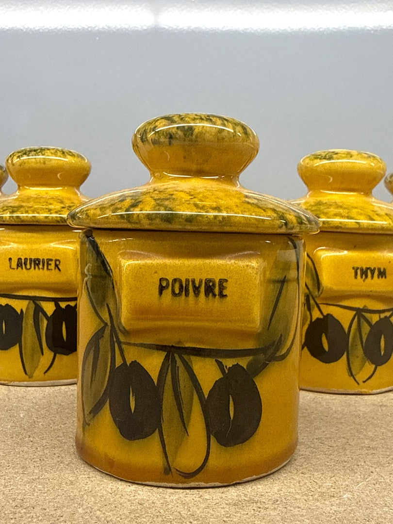 Pots à épices – Vallauris – Conservation – Jaune olives