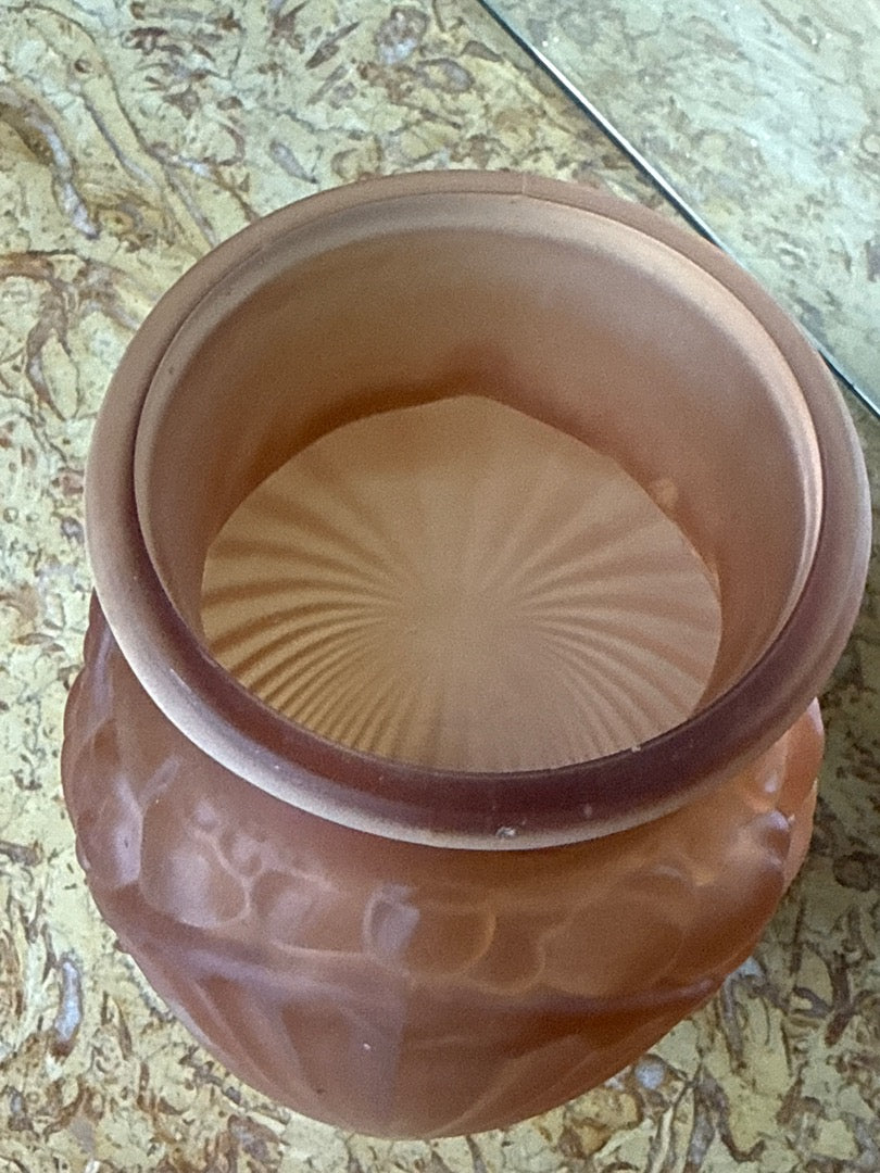 Vase – Verlys – Décoration – Verre dépoli rose
