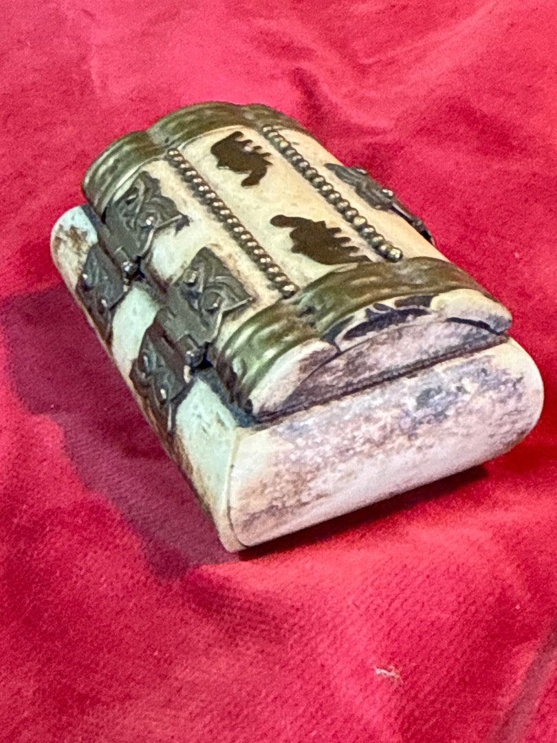 Boîte à bijoux – Vintage – Rangement – Os et laiton