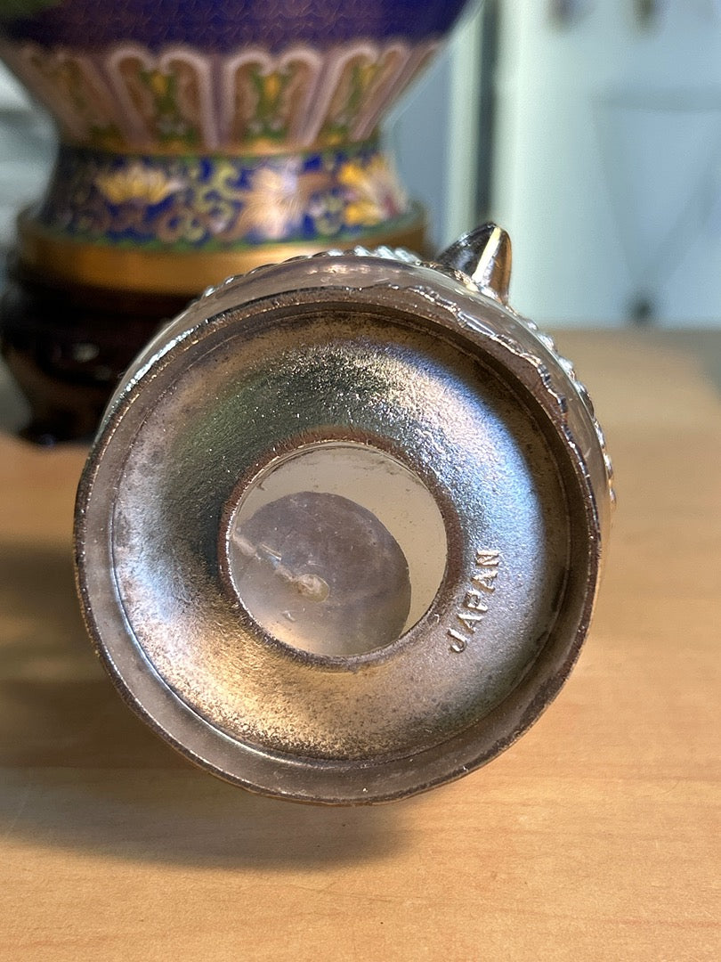Bougeoir chouette / Hibou verre métal