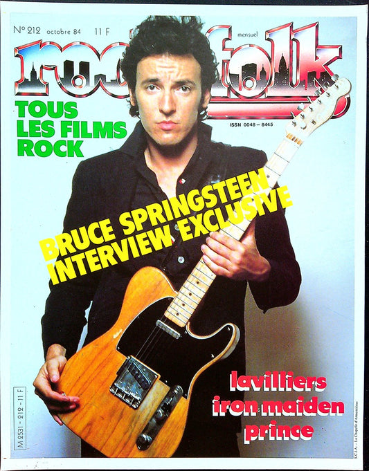 Affiche de Kiosque Plv Promo du magazine Rock&folk Bruce Springsteen n°212 Octobre 1984