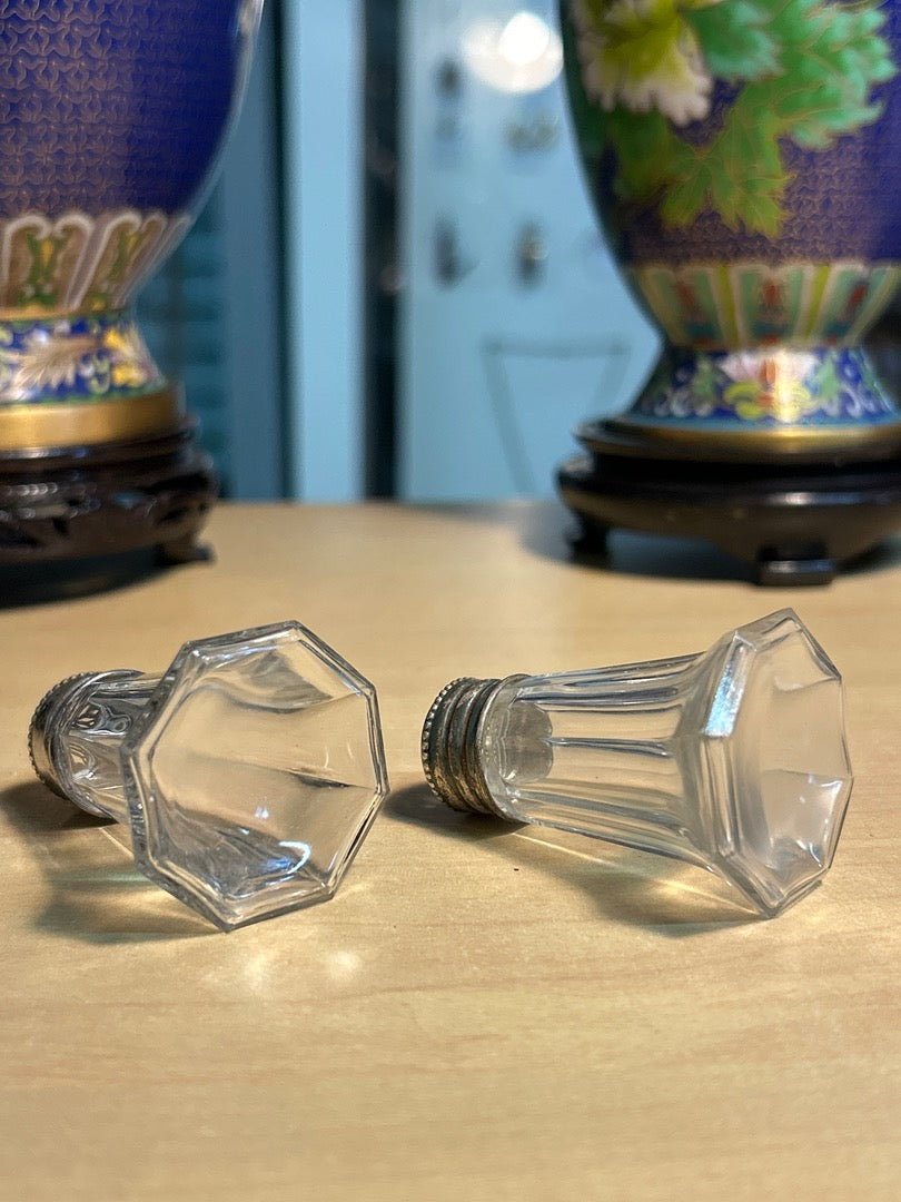 Salières – Vintage – Art de la table – Verre et métal