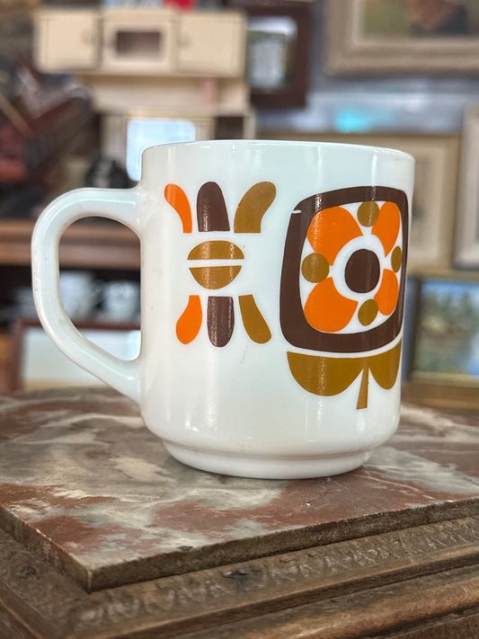 Mug – Mobil – Tasses & Mugs – Vintage opaline fleur orange