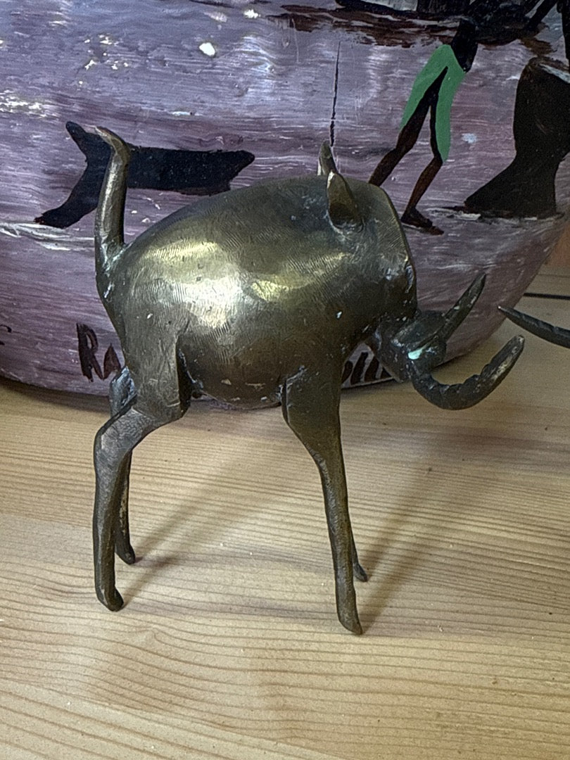 Figurines phacochères – Bronze Africain – Art – Duo vintage