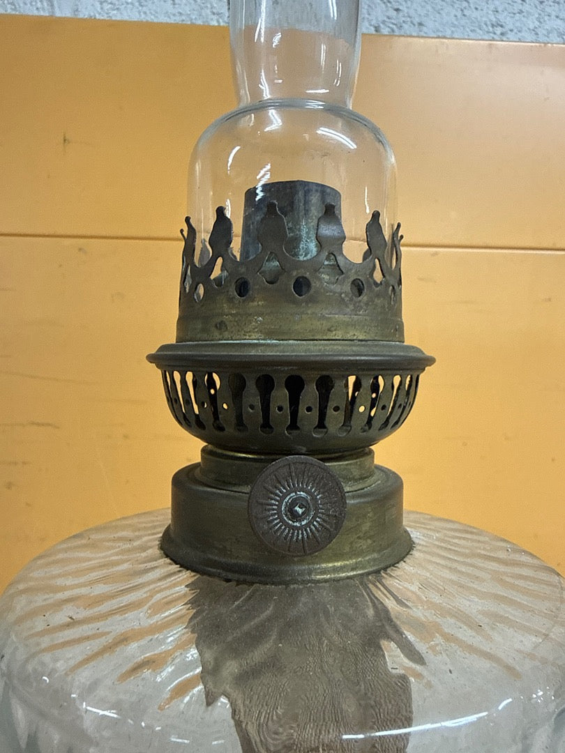 Lampe à pétrole – Verre et métal vieilli