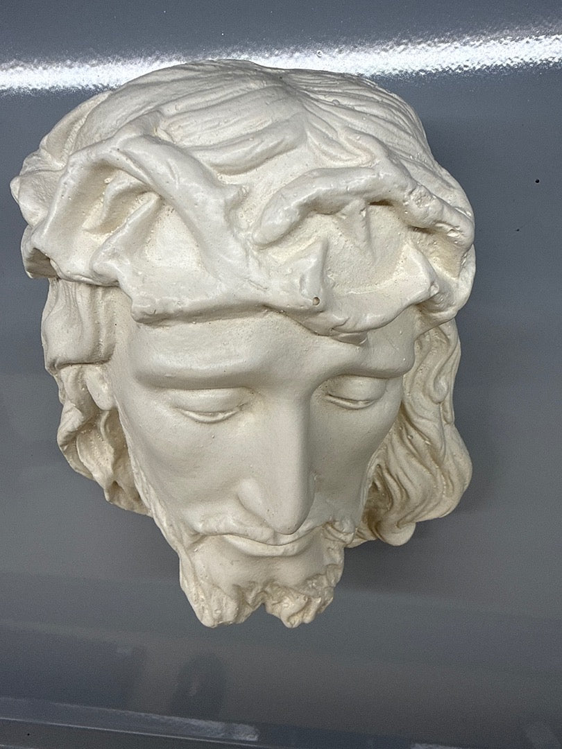 Plaque murale blanche - Décoration - Tête de Christ