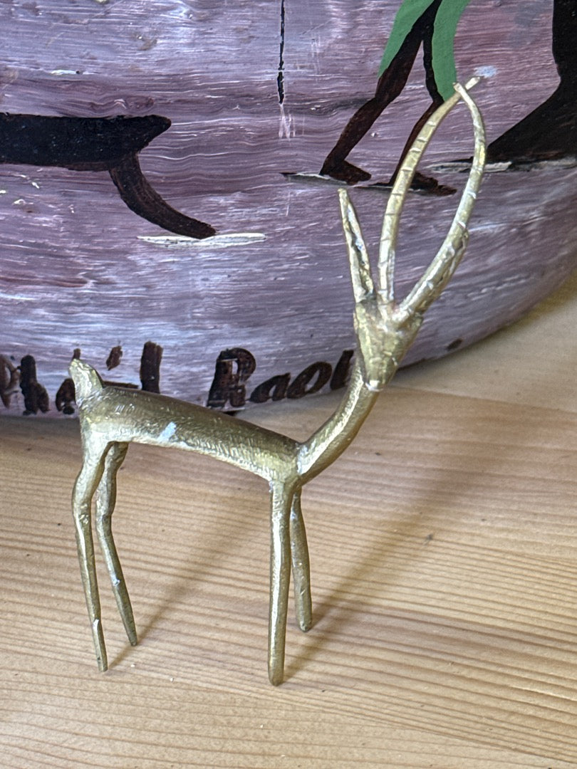 Statuettes antilopes – Laiton – Ornements – Vintage