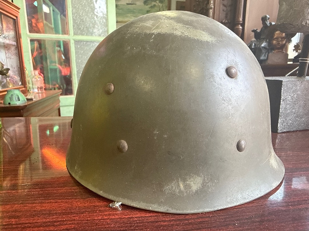 Casque militaire – Thibault 1952 – Militaria – Casque lourd M51 vert