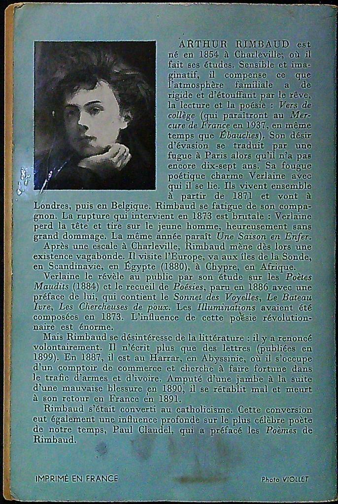 Livre – Arthur Rimbaud – Littérature – Poèmes Livre de Poche
