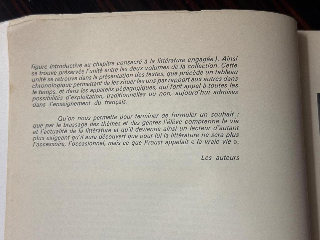 Livre – Bordas Approches Littéraires – Manuel – Français