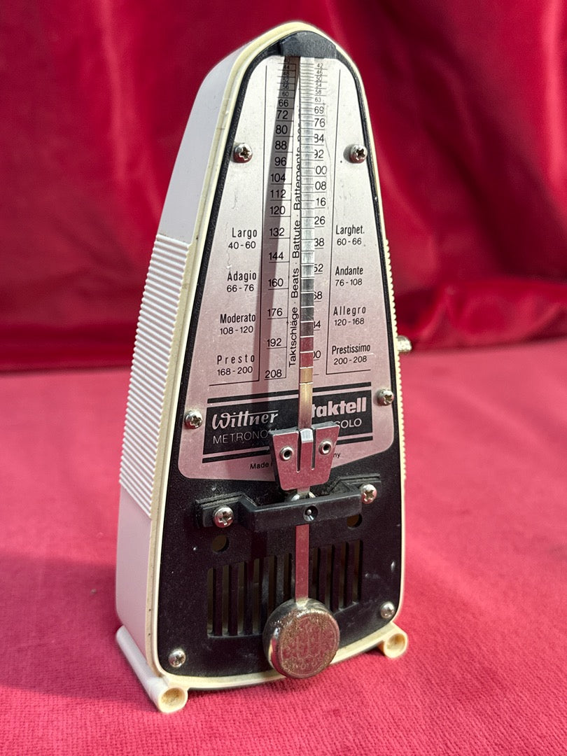 Métronome mécanique Wittner Taktell Piccolo ivoire avec capot