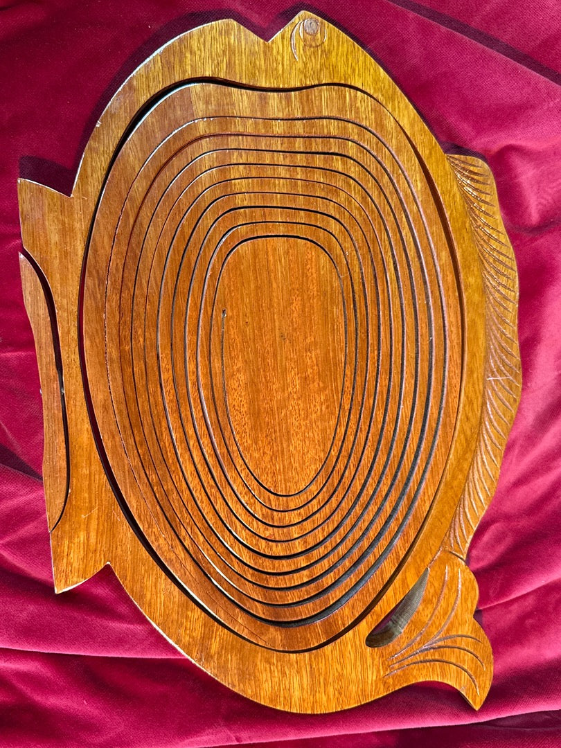 Corbeille pliable – Poisson – Art de la table – Bois et nacre