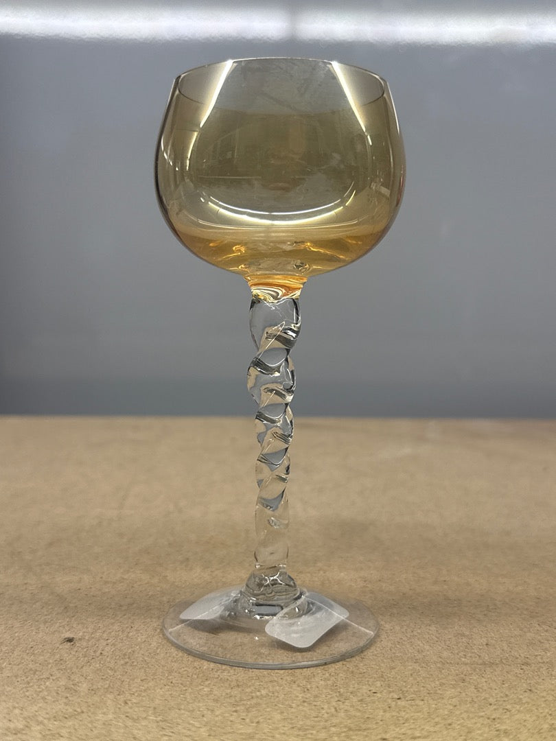 Service de 6 verres à pied – Style Roemer – Service de verres – Multicolores à pied torsadé