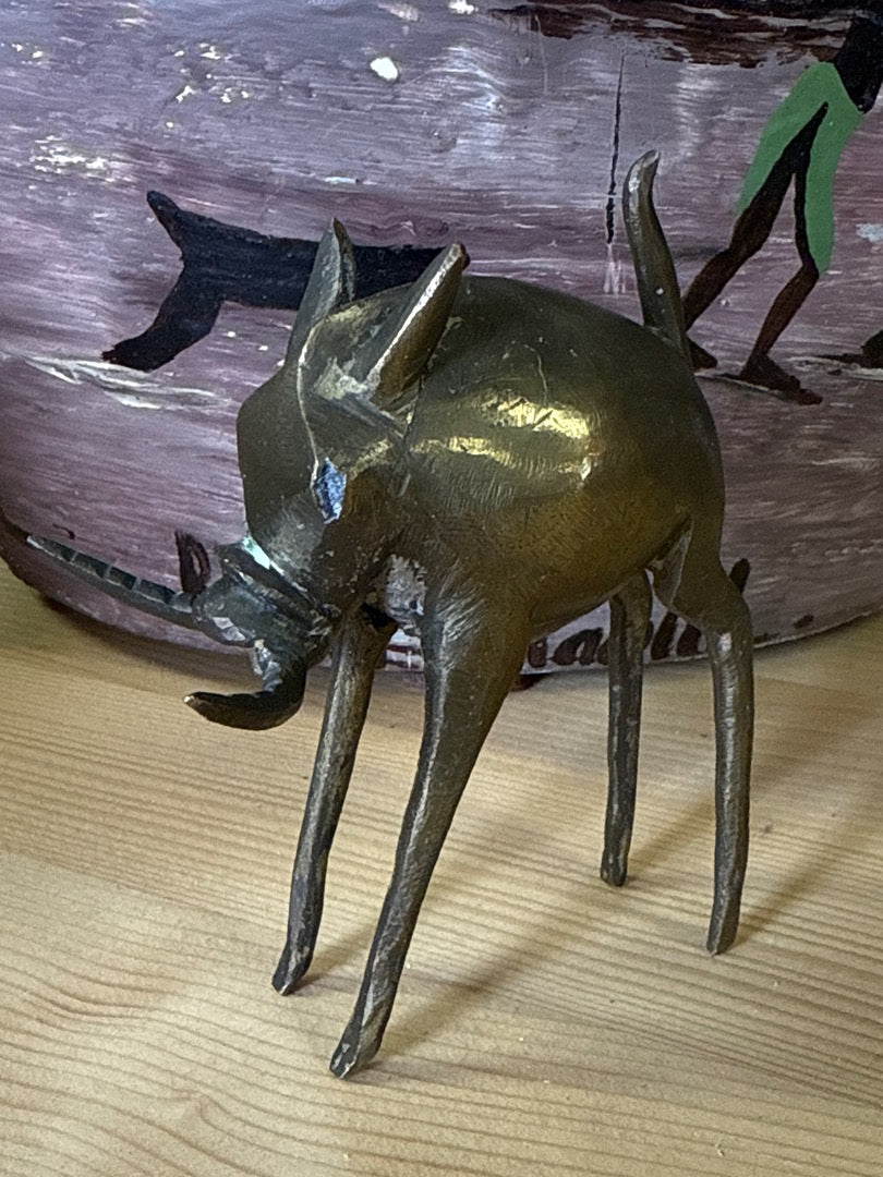 Figurines phacochères – Bronze Africain – Art – Duo vintage