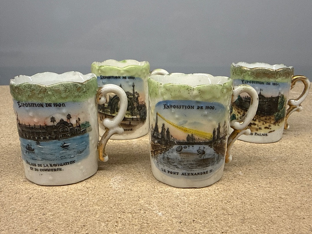 Tasses – Exposition De 1900 – Vaisselle – Lot De 4 mini Tasses