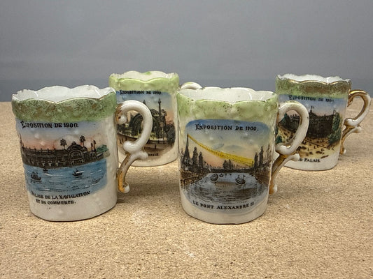 Tasses – Exposition De 1900 – Vaisselle – Lot De 4 mini Tasses