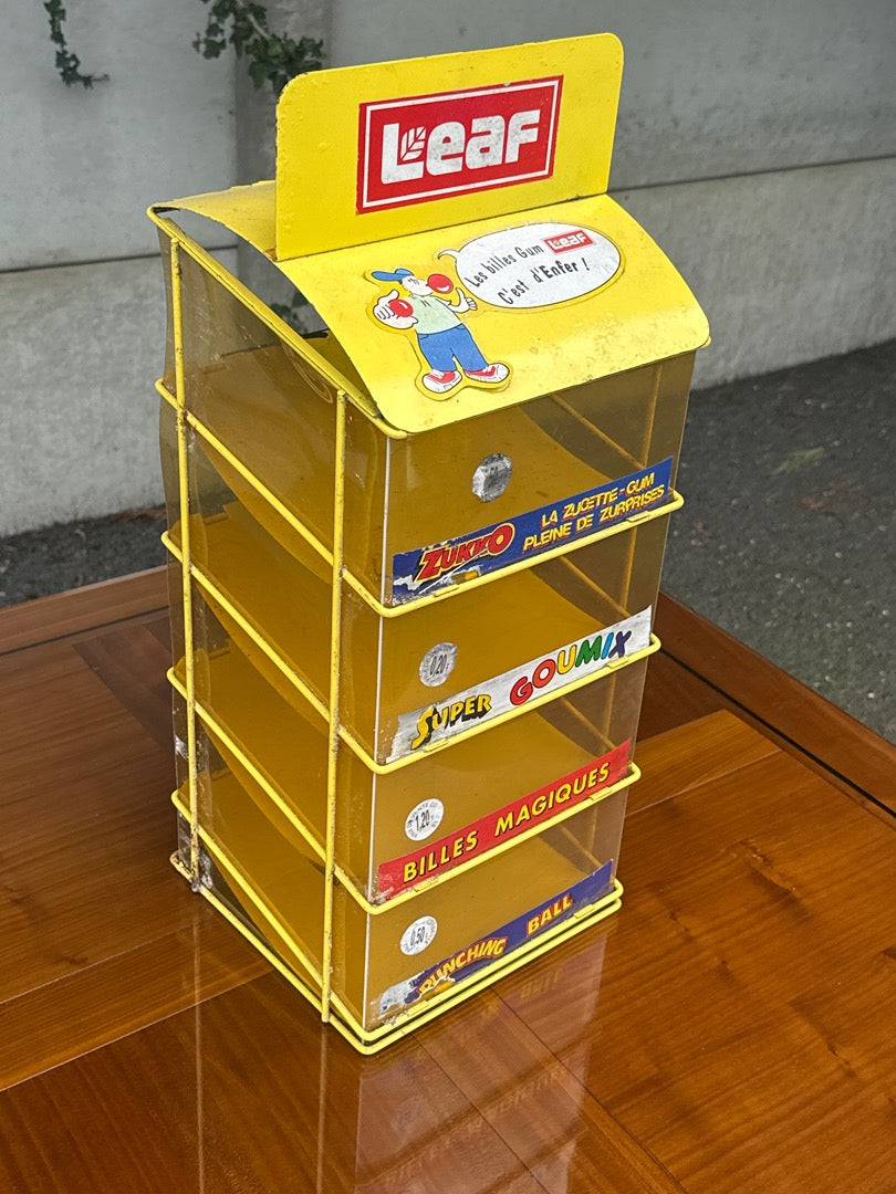 Présentoir jaune – Leaf – Collection – Vintage chewing-gum