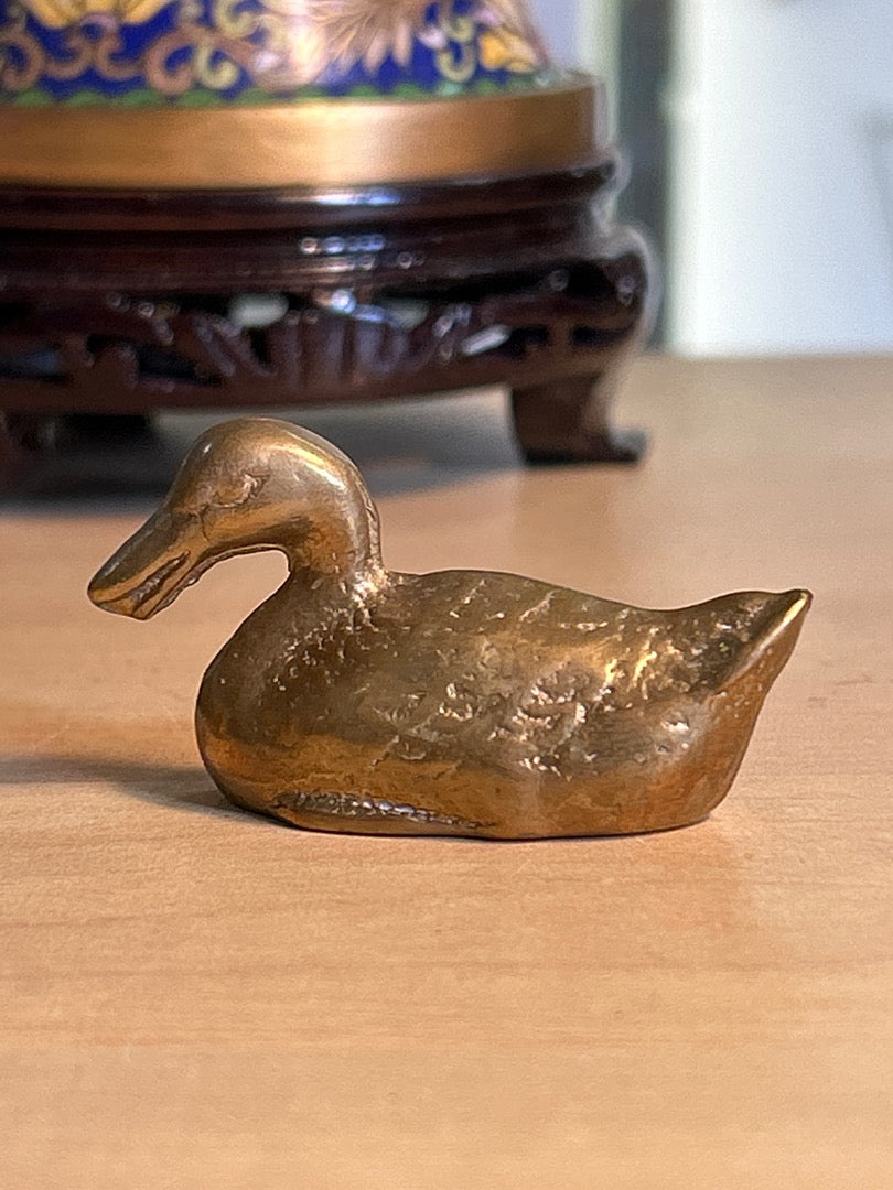 Statuette canard vintage en laiton - 4cm - Or - 50g - Très bon état