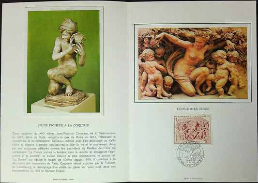 Jean Baptiste Carpeaux Enveloppe Dépliant Timbre 1er jour Encart Fdc Yvert et Tellier