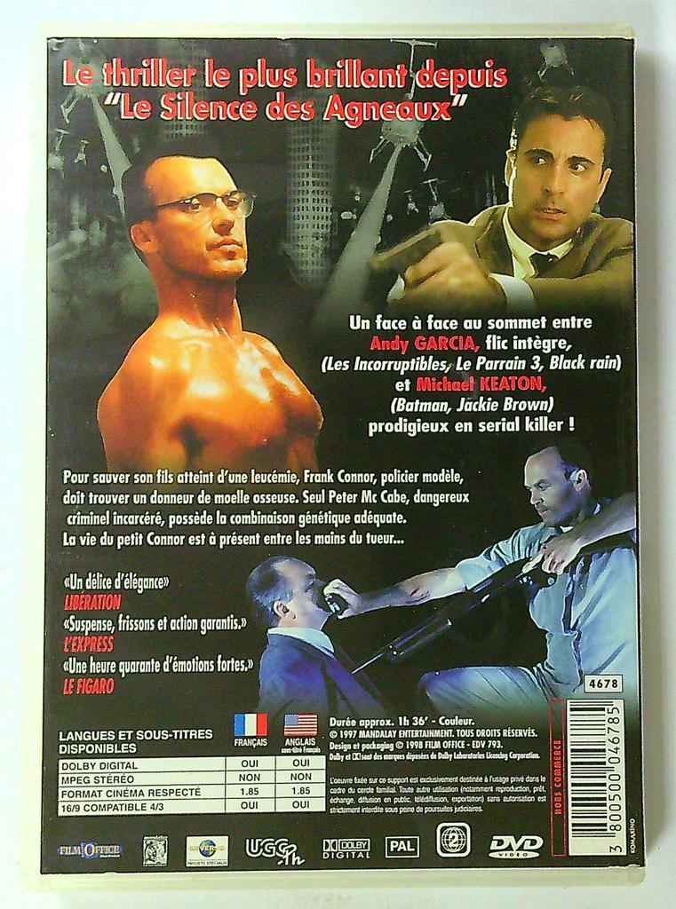 Dvd L'enjeu Thriller Michael Keaton Andy Garcia