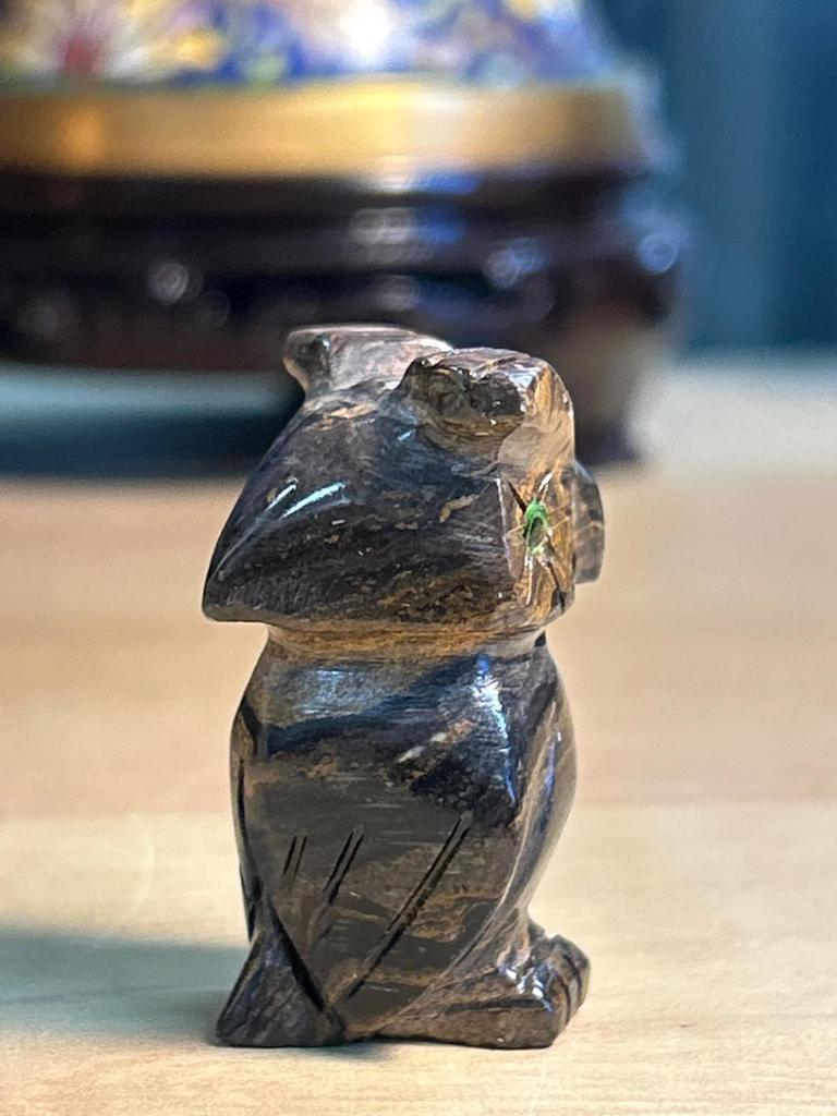 Statuette sculpté Chouette / Hibou en pierre naturelle