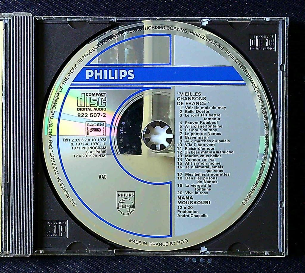 Cd – Nana Mouskouri – Musique – Vieilles chansons de France