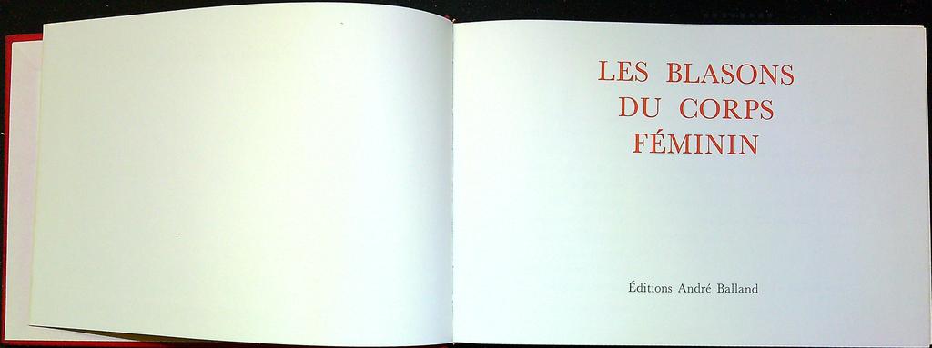 Livre – Les Blasons du corps féminin – Littérature – Poésie