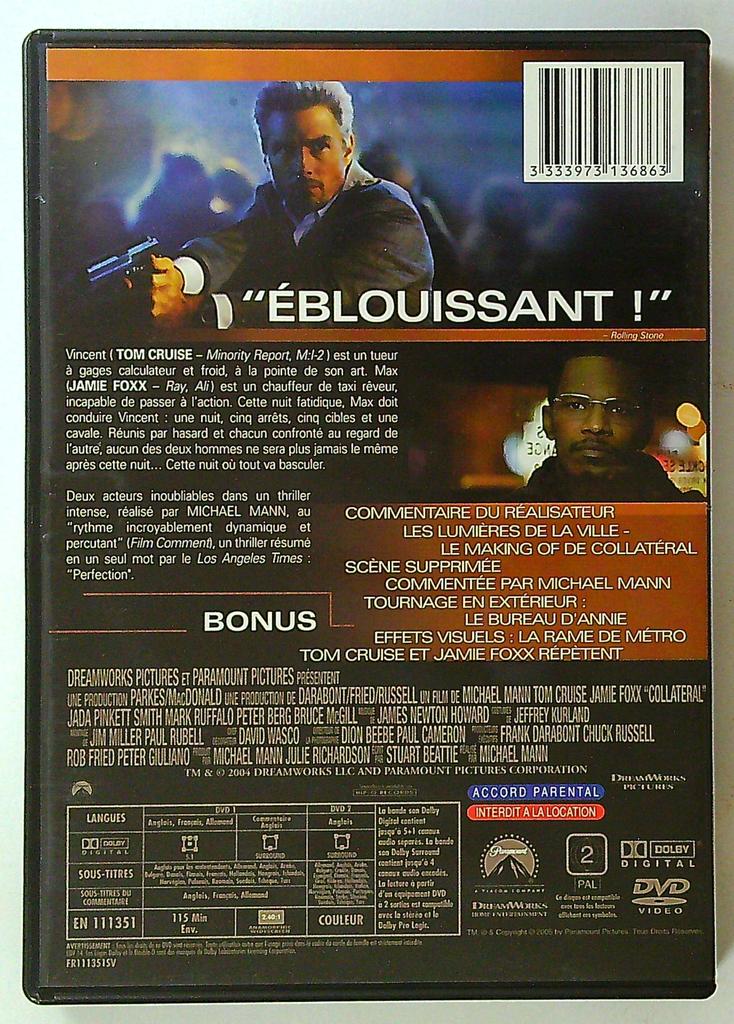 Collateral dvd édition Spéciale paramount