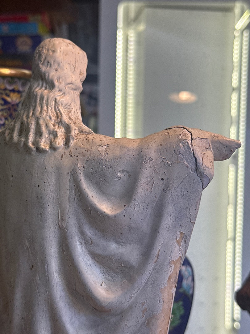 Statue Christ – Sacré-cœur – Ornement – Plâtre ancien