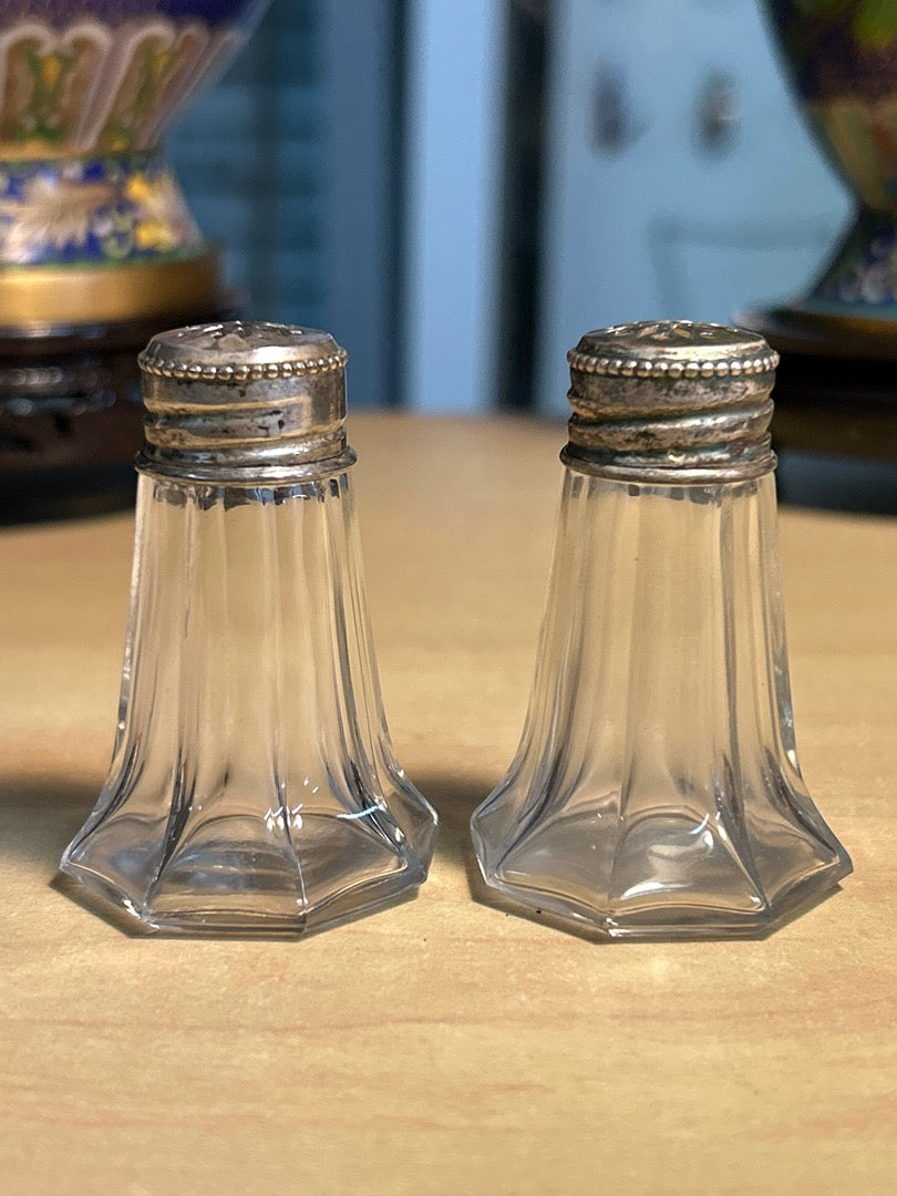 Salières – Vintage – Art de la table – Verre et métal