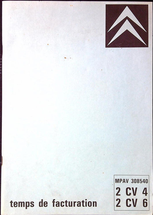 Livre Citroën 2cv4 2cv6 – Livre – Temps de facturation