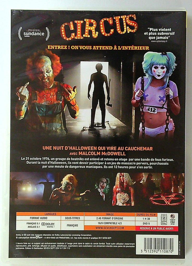 Dvd film horreur 31 de Rob Zombie Seven Sept