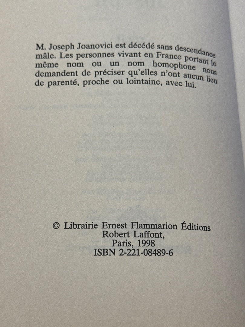 Livre – L'étrange Monsieur Joseph – Littérature – Récit