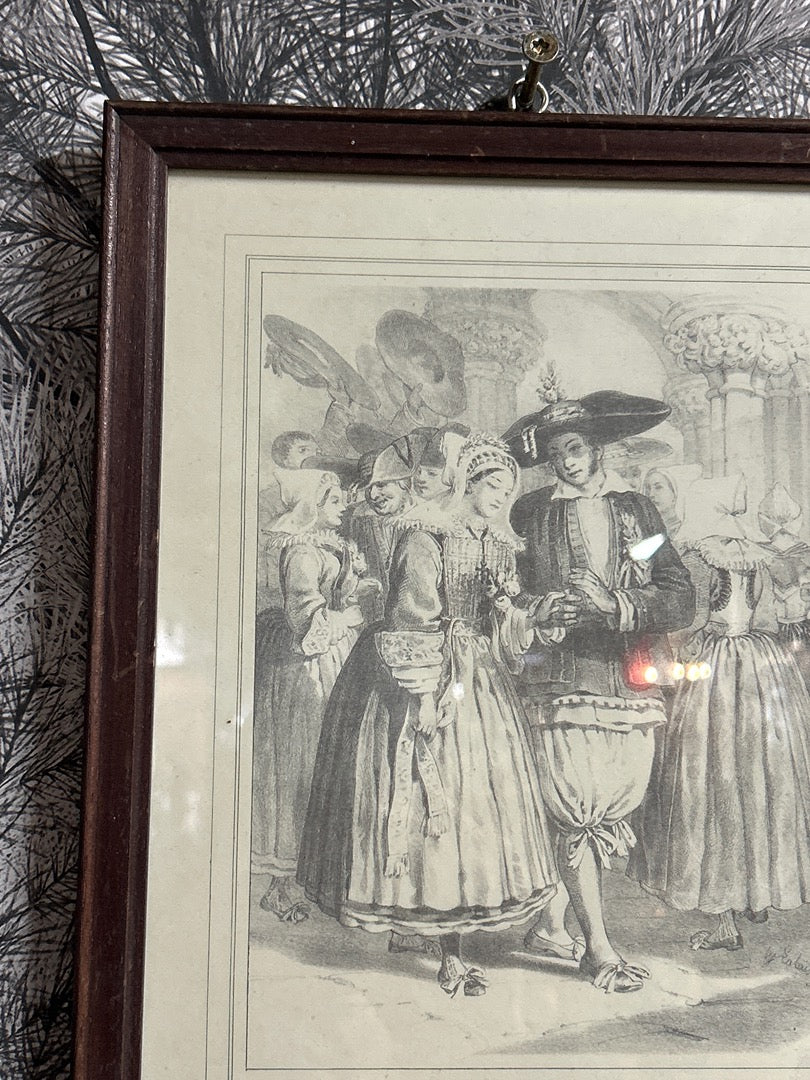 Tableau Gravure Mariés de Saillé L. Lestang