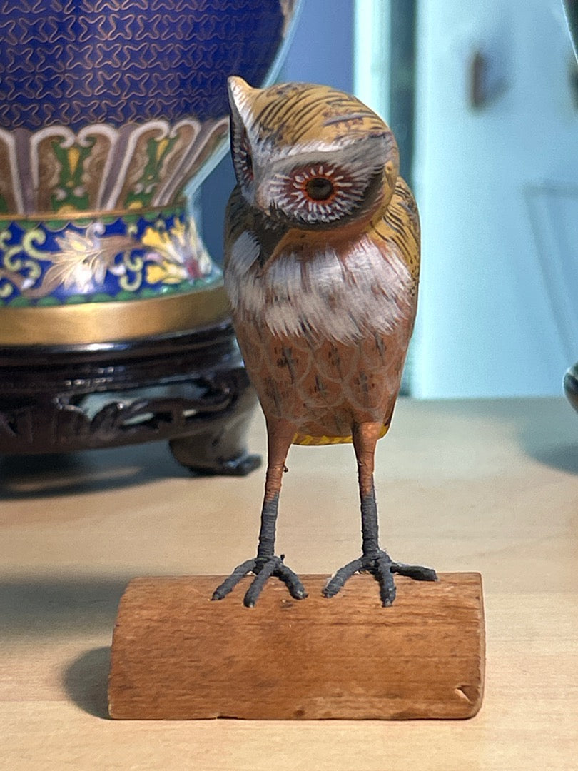 Figurine Chouette / Hibou En Bois