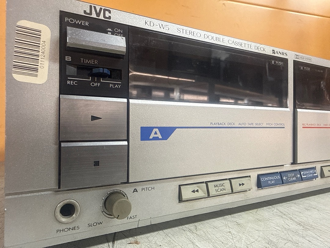 Platine Double Cassette – Jvc Kd-w5 – Elément Hi-fi – Vintage argenté métal
