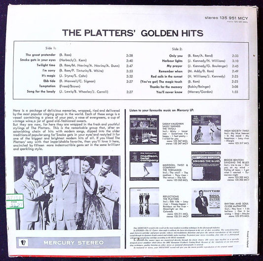 the Platters Golden Hits Vinyle 33t Mercury Stereo