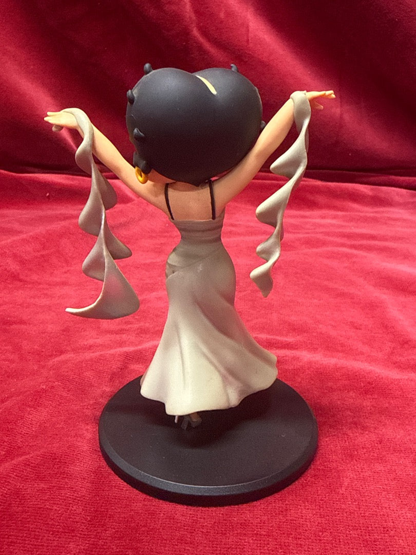 Figurine Betty Boop robe blanche socle rond Fleischer Studios