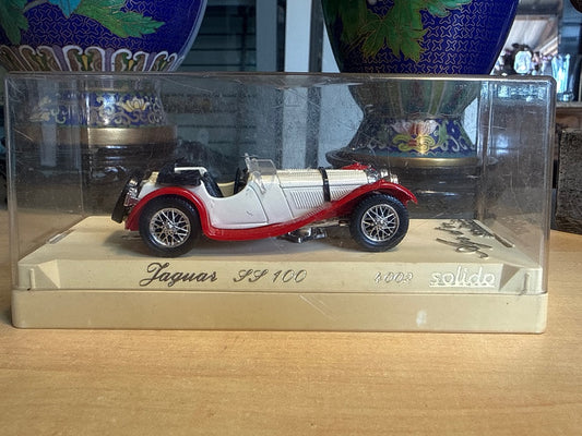 Voiture Miniature – Solido Jaguar Ss 100 – Modélisme – Édition Âge D'or Sous Vitrine