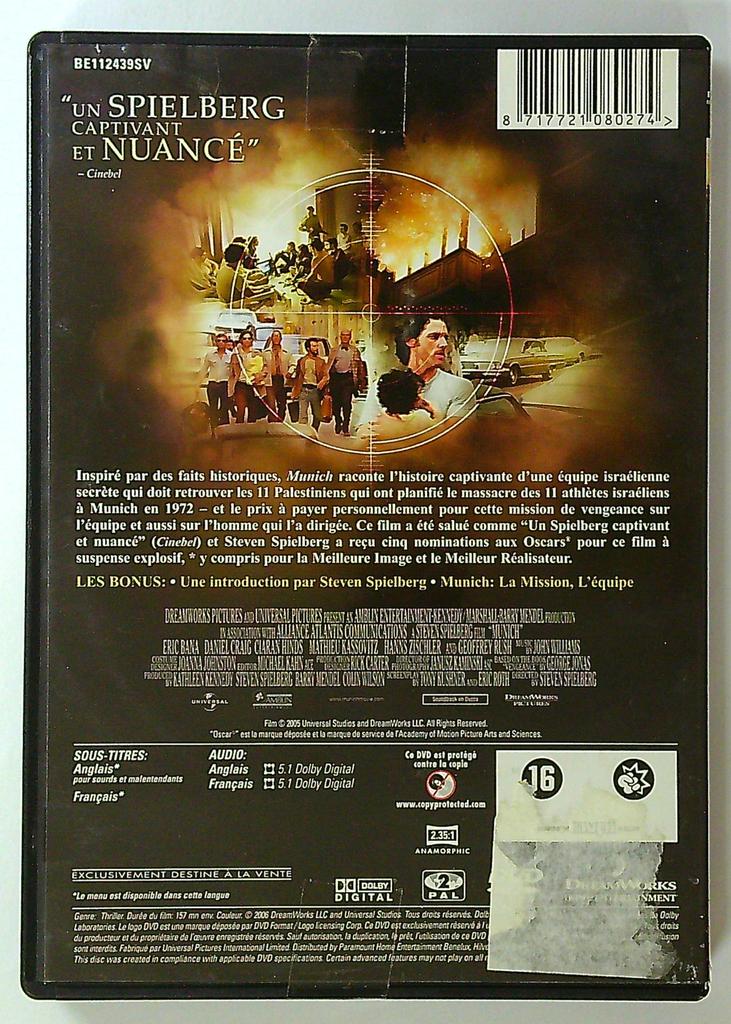 Munich Dvd Steven Spielberg Thriller