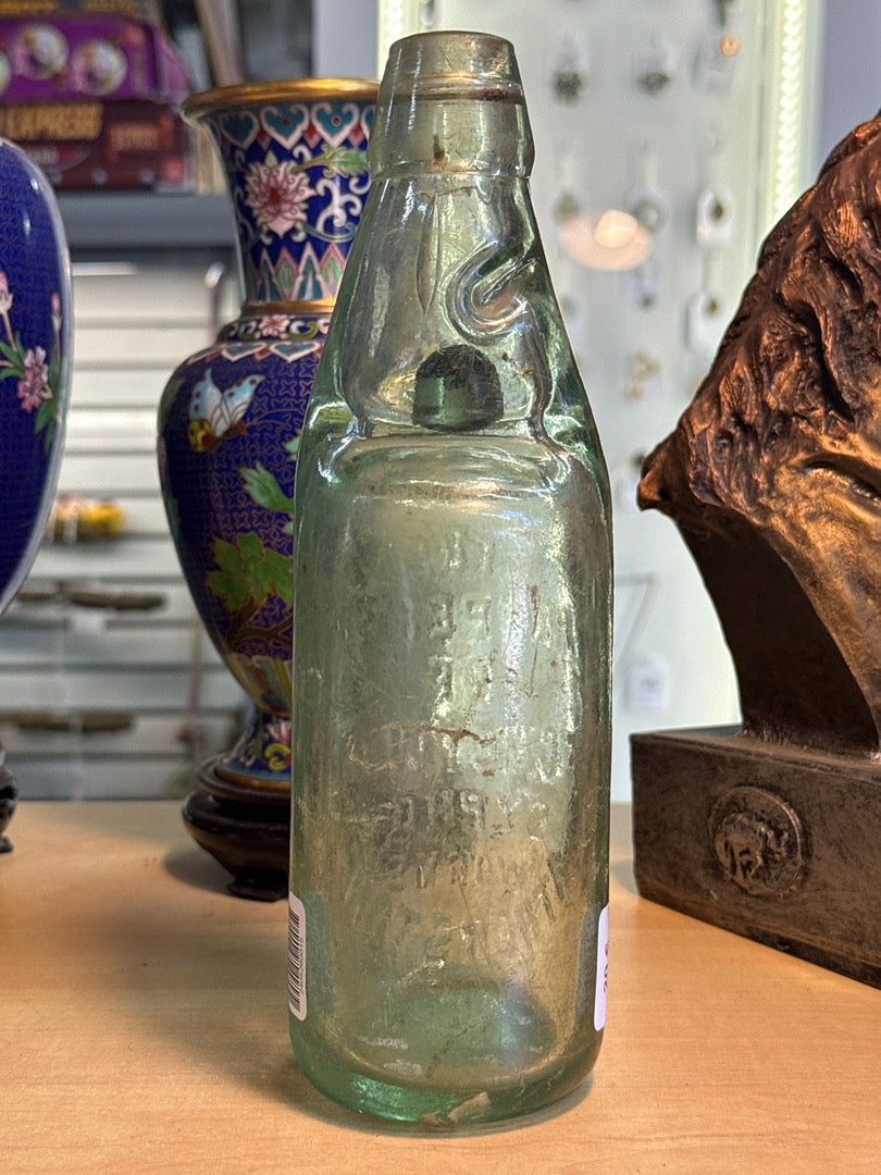Bouteille Codd – Chetwynd Atherstone – Ornement – Verre vert ancien