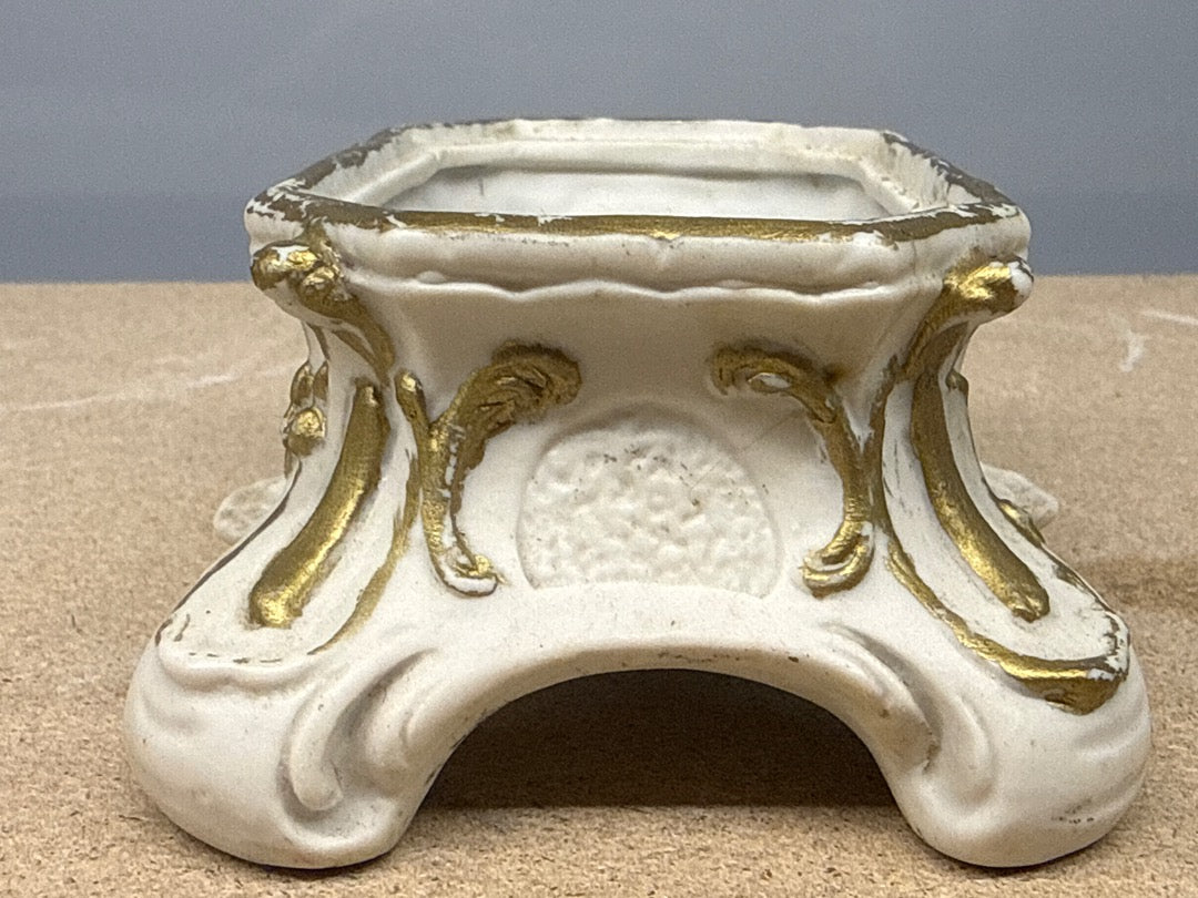 Cache-pot – Pot de fleurs – Blanc doré style rococo