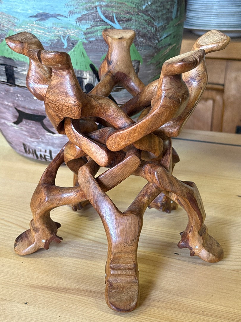Support En Bois Sculpté – Artisanat – Décoration – Têtes de chameau