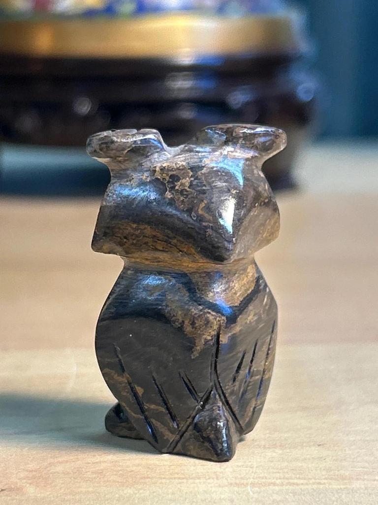 Statuette sculpté Chouette / Hibou en pierre naturelle
