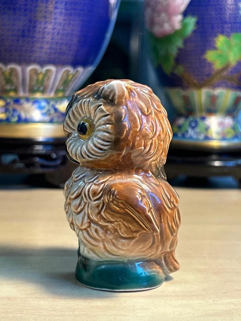 Statuette sculpté Chouette / Hibou vintage porcelaine Goebel Hummel