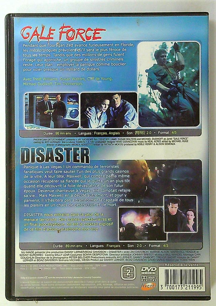 Dvd Gale Force et Disaster 2 films d'action Treat Williams