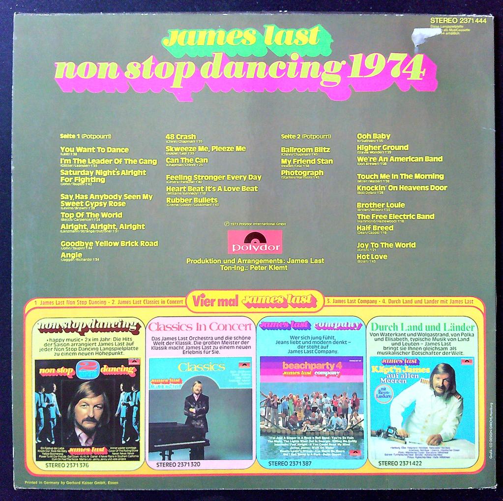 Vinyle James Last Non Stop Dancing 1974 Polydor