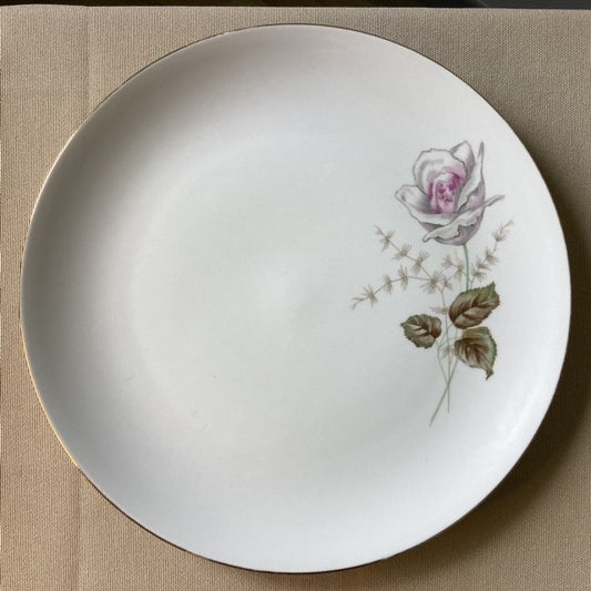 Assiette Plate Porcelaine Euro Import Motif Fleur Rose